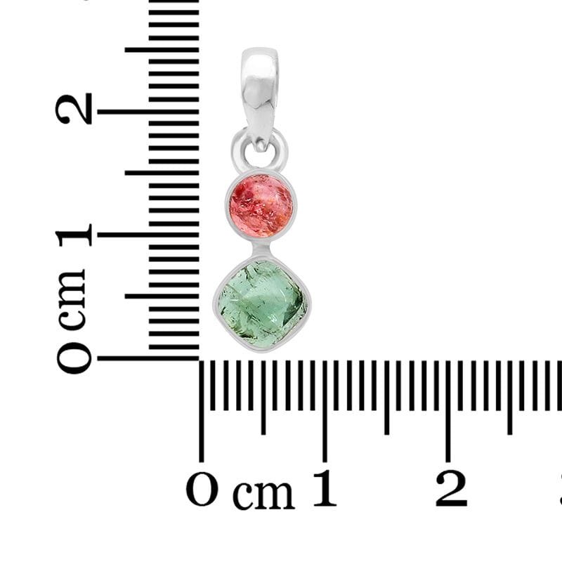 Watermelon Tourmaline Sterling Silver Pendant