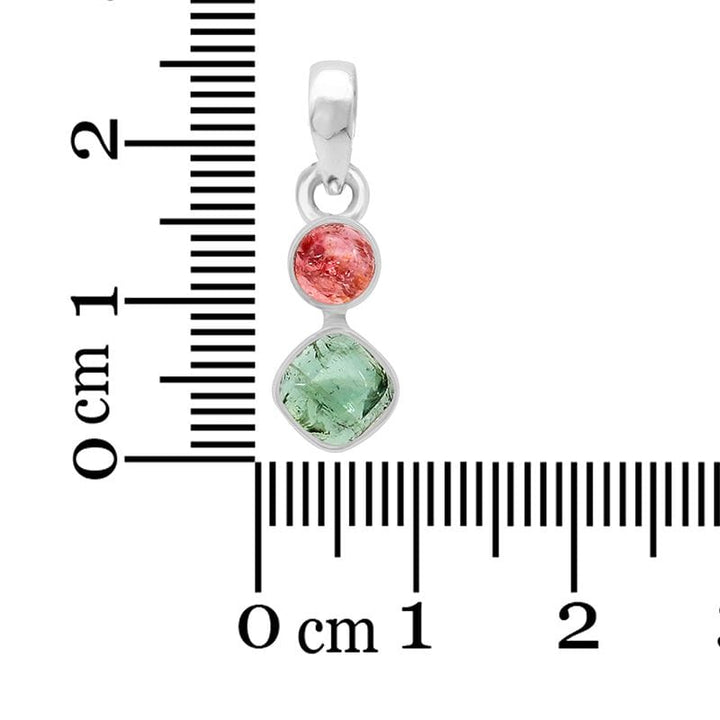 Watermelon Tourmaline Sterling Silver Pendant