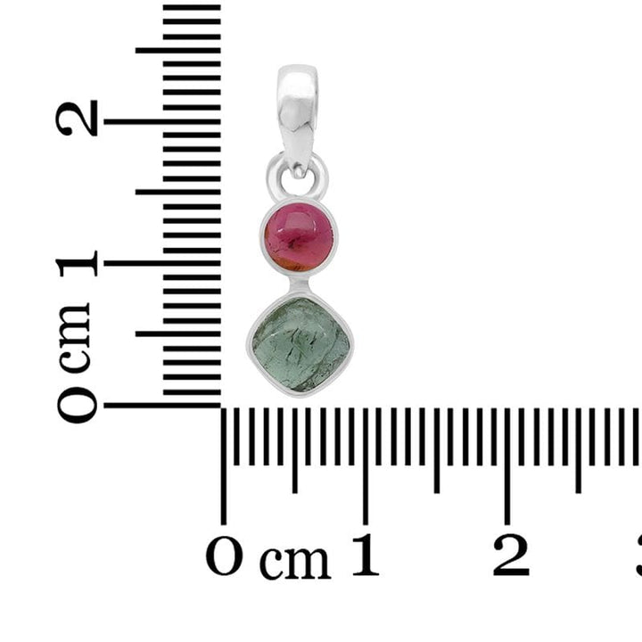 Watermelon Tourmaline Sterling Silver Pendant