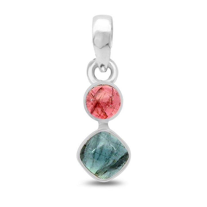 Watermelon Tourmaline Sterling Silver Pendant