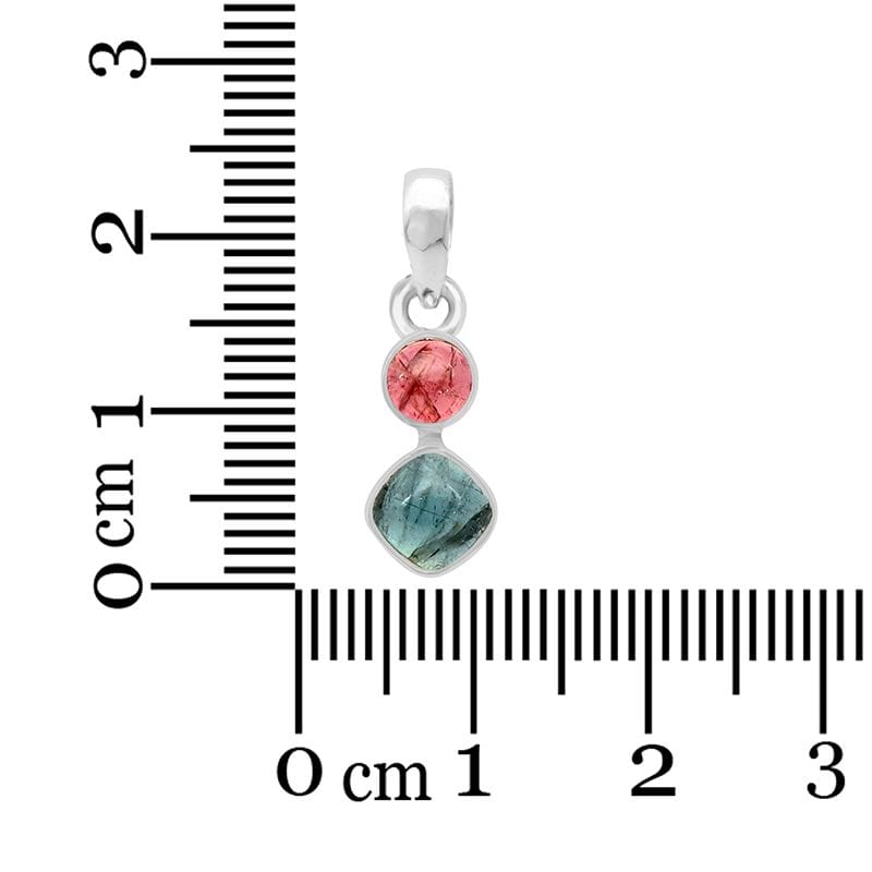 Watermelon Tourmaline Sterling Silver Pendant