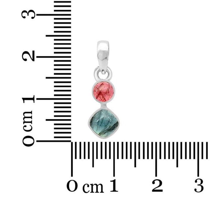 Watermelon Tourmaline Sterling Silver Pendant