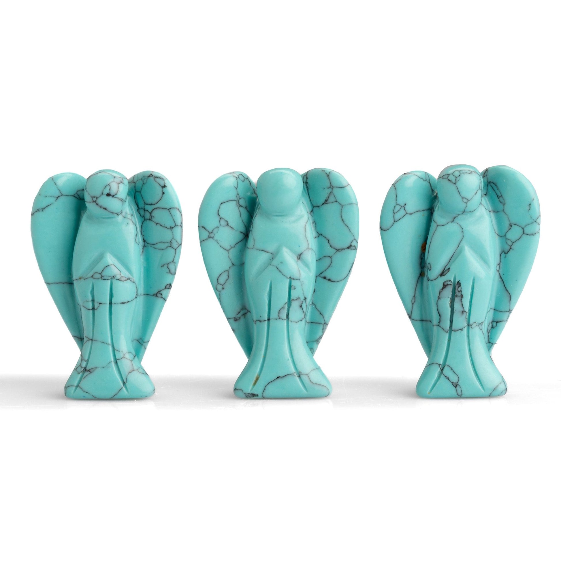 Three Turquoise Howlite Angels