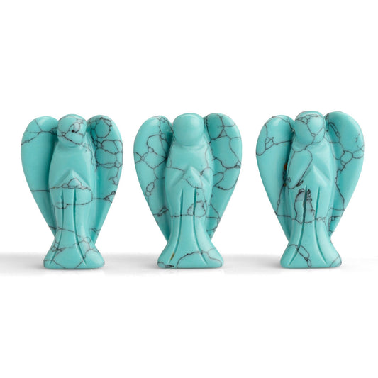 Three Turquoise Howlite Angels