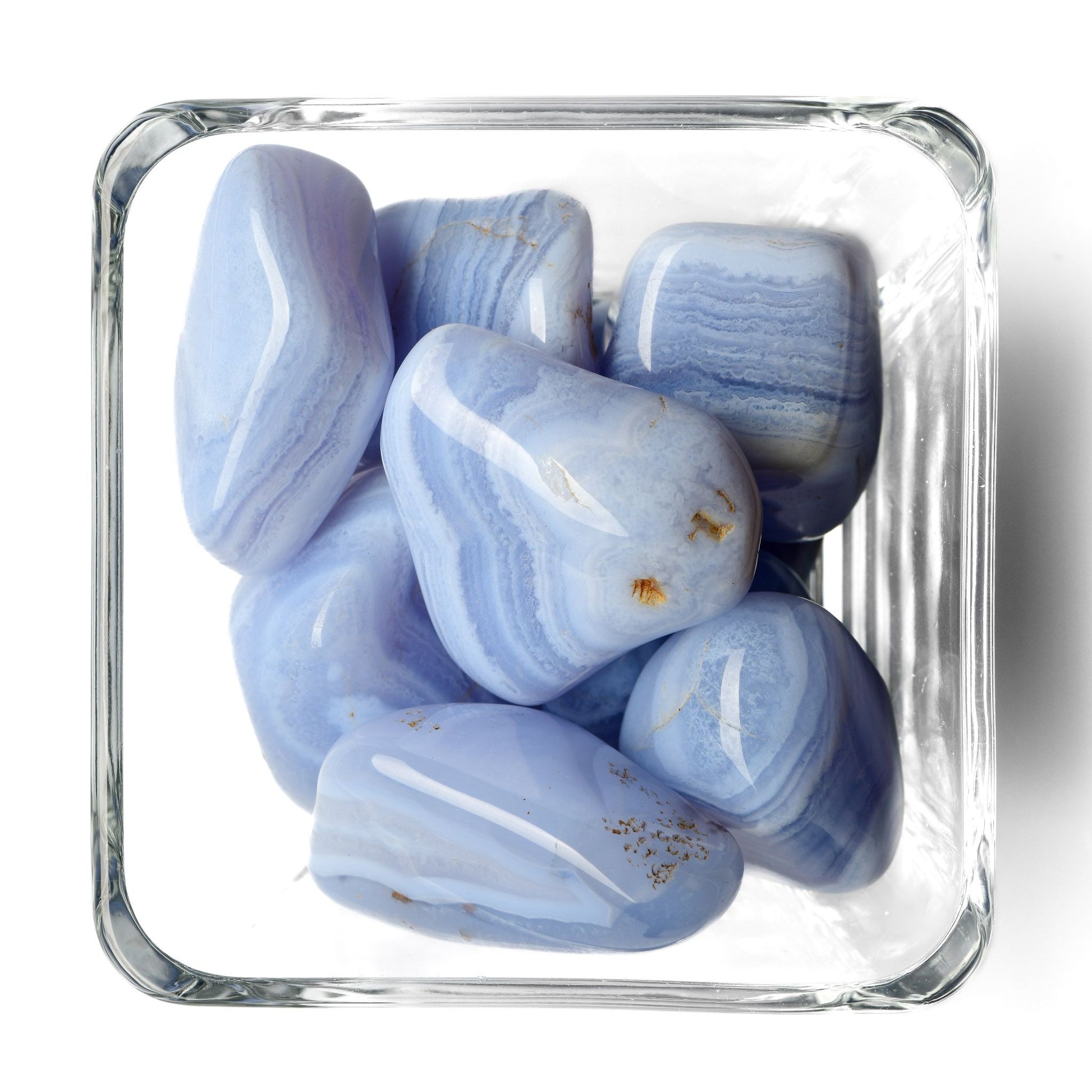 Blue Lace Agate Tumbled Stones - Polished - Small