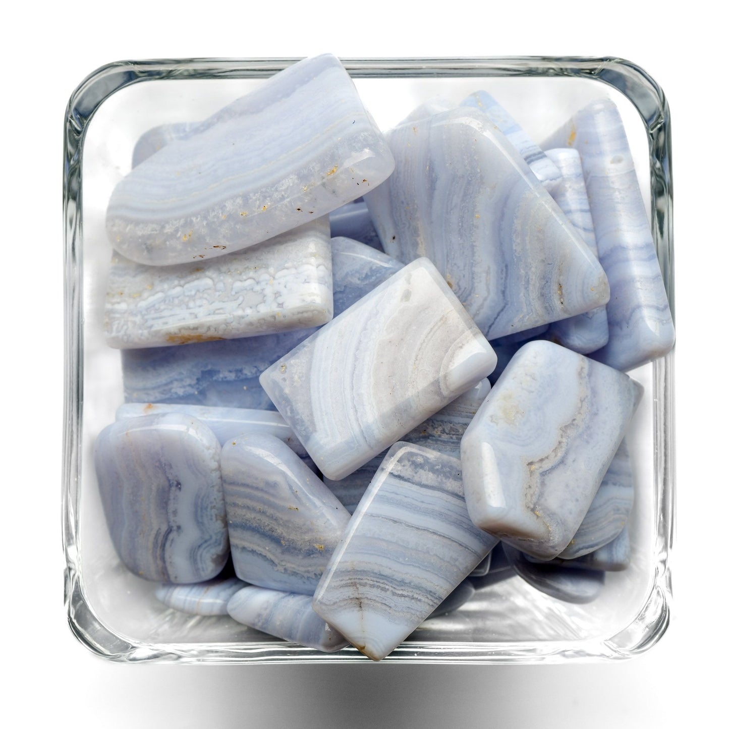 Blue Lace Agate Tumbled Stones - Polished - Small Slices