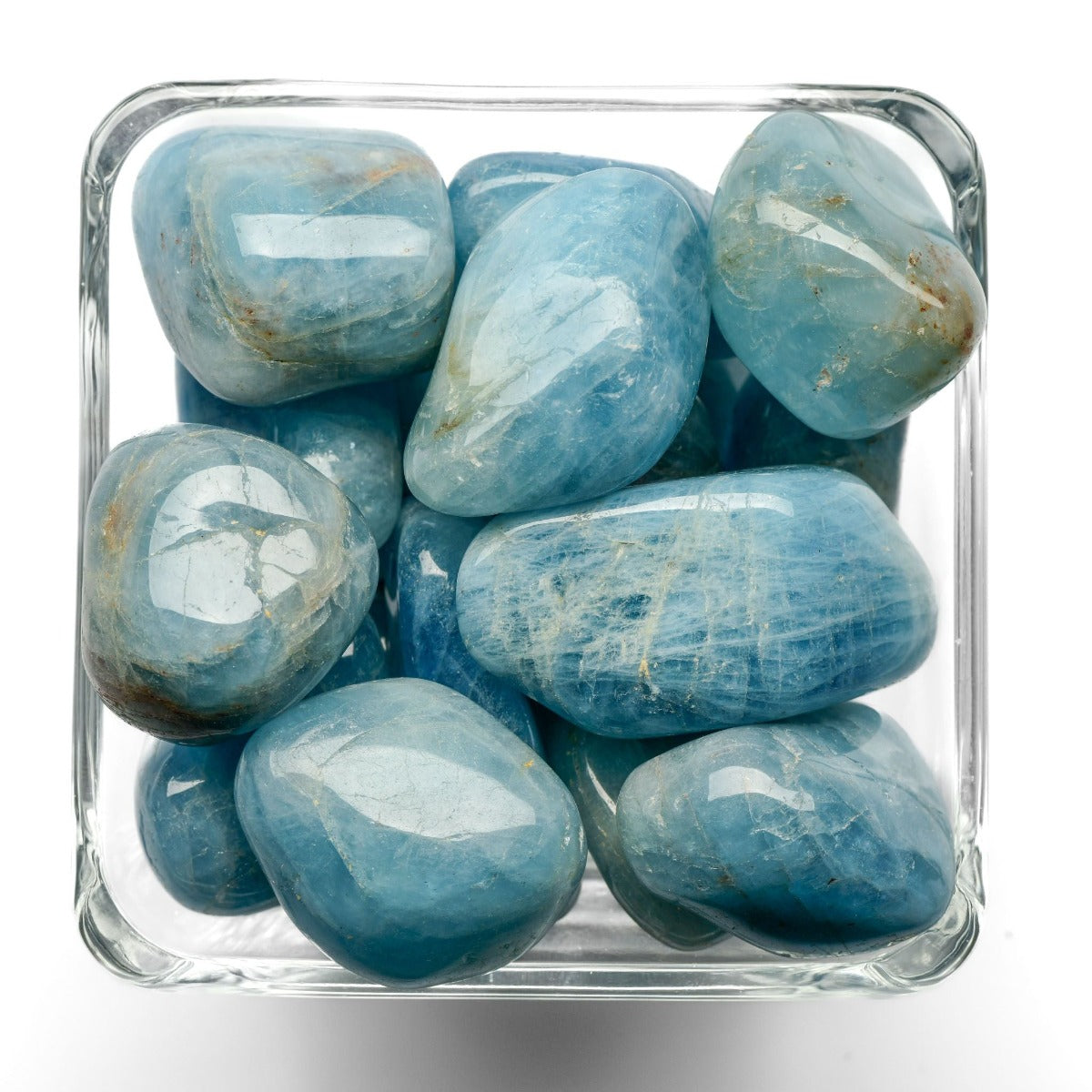 healing crystals: aquamarine tumbled stone - Polished