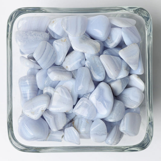 Blue Lace Agate Tumbled Stones - Polished - Small
