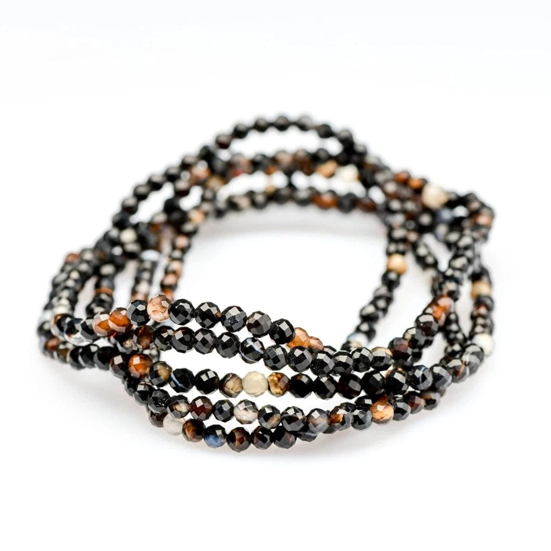 Black Agate Faceted Crystal Bracelets