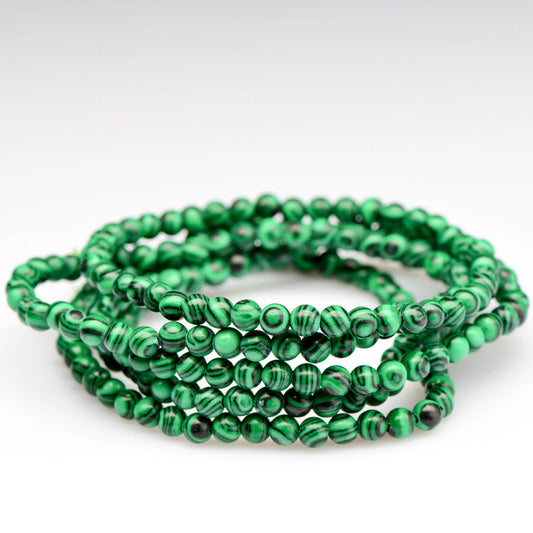Malachite Bracelet - Small Beads - Polished