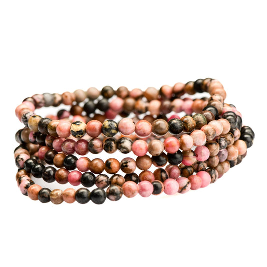 Rhodonite Beaded Bracelet - Small Beads