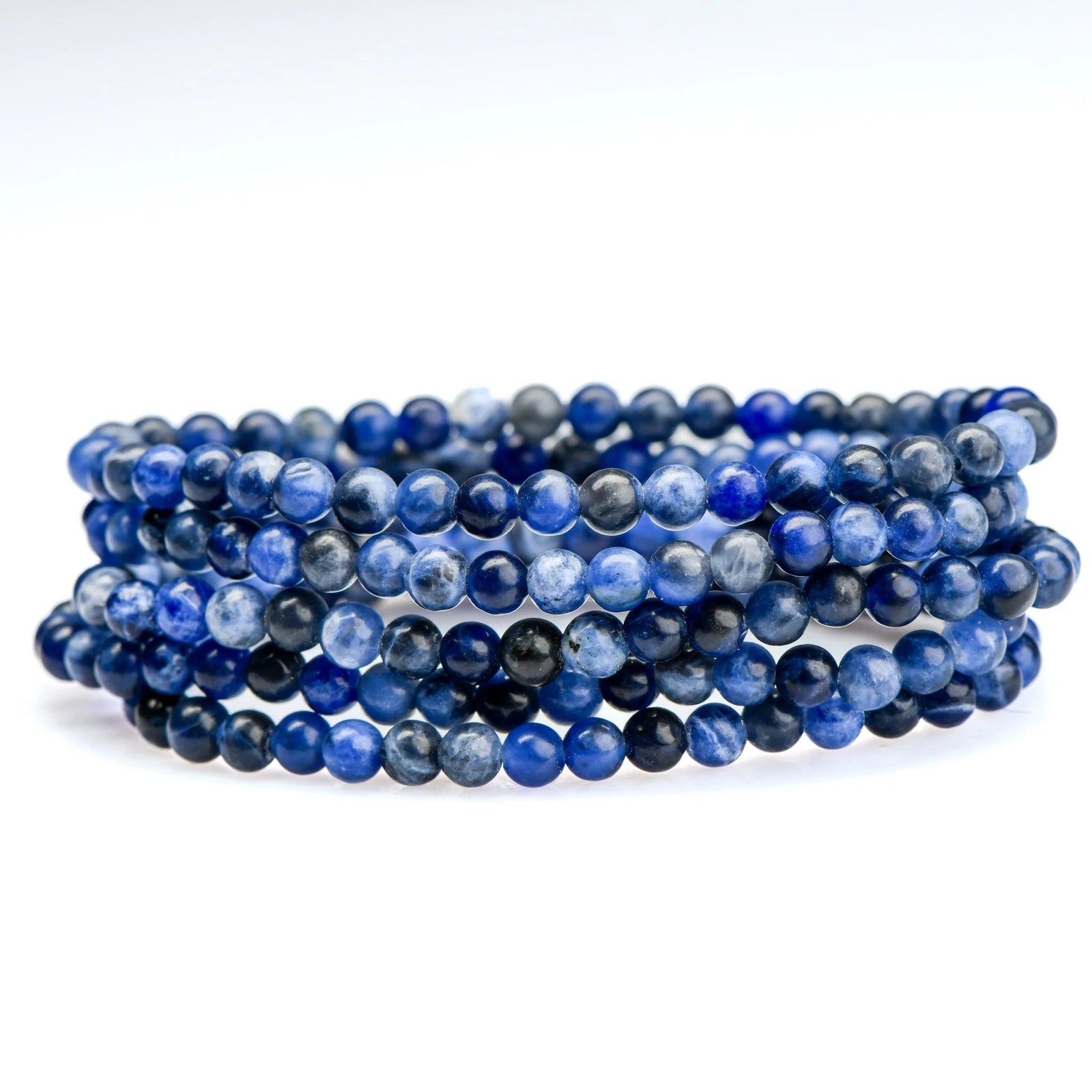 Sodalite Beaded Bracelet - Small Beads - Polished