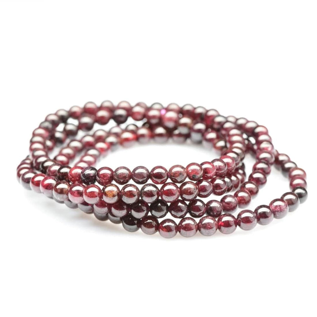 healing crystal jewelry: garnet crystal bracelet - Small Beads