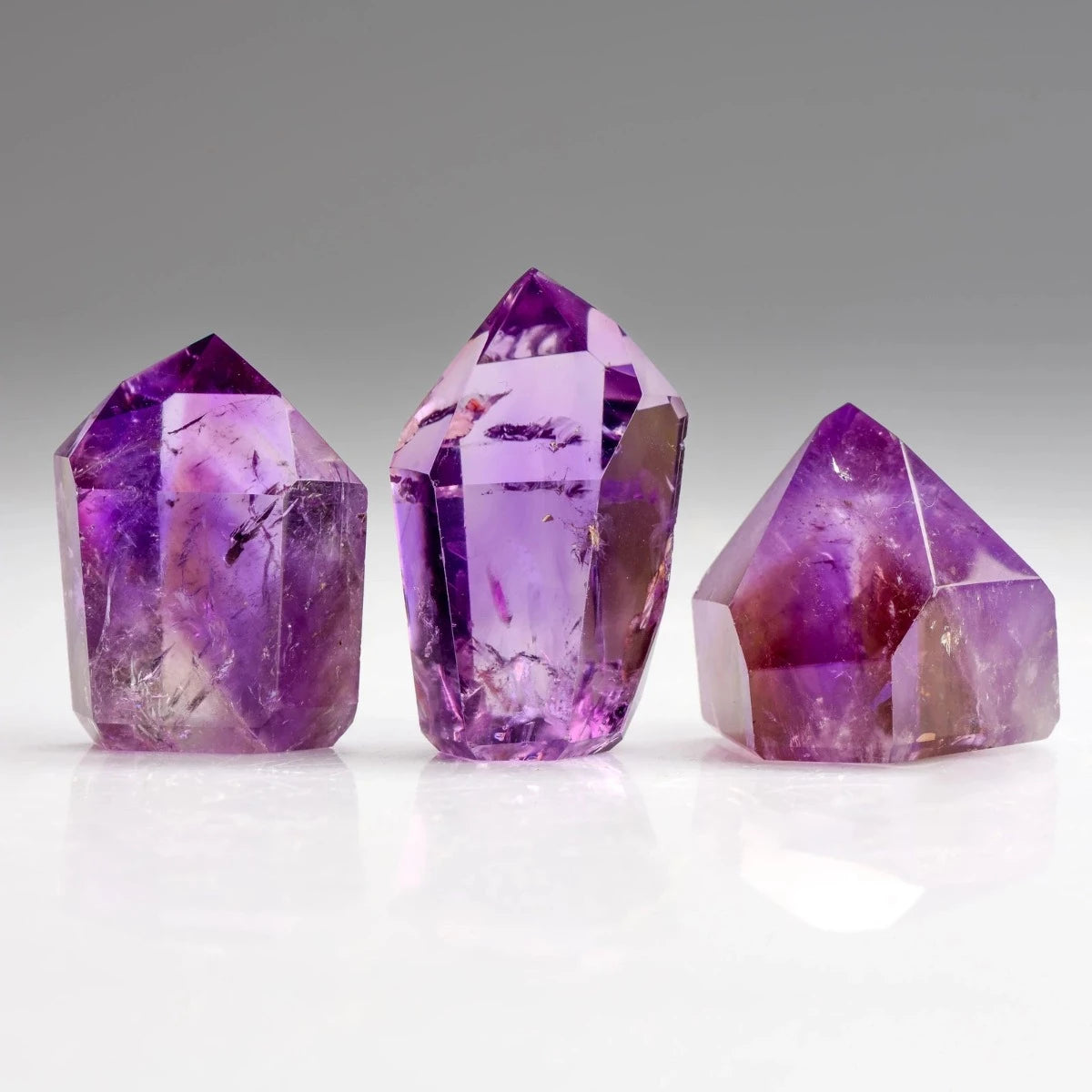 healing crystals: three ametrine points