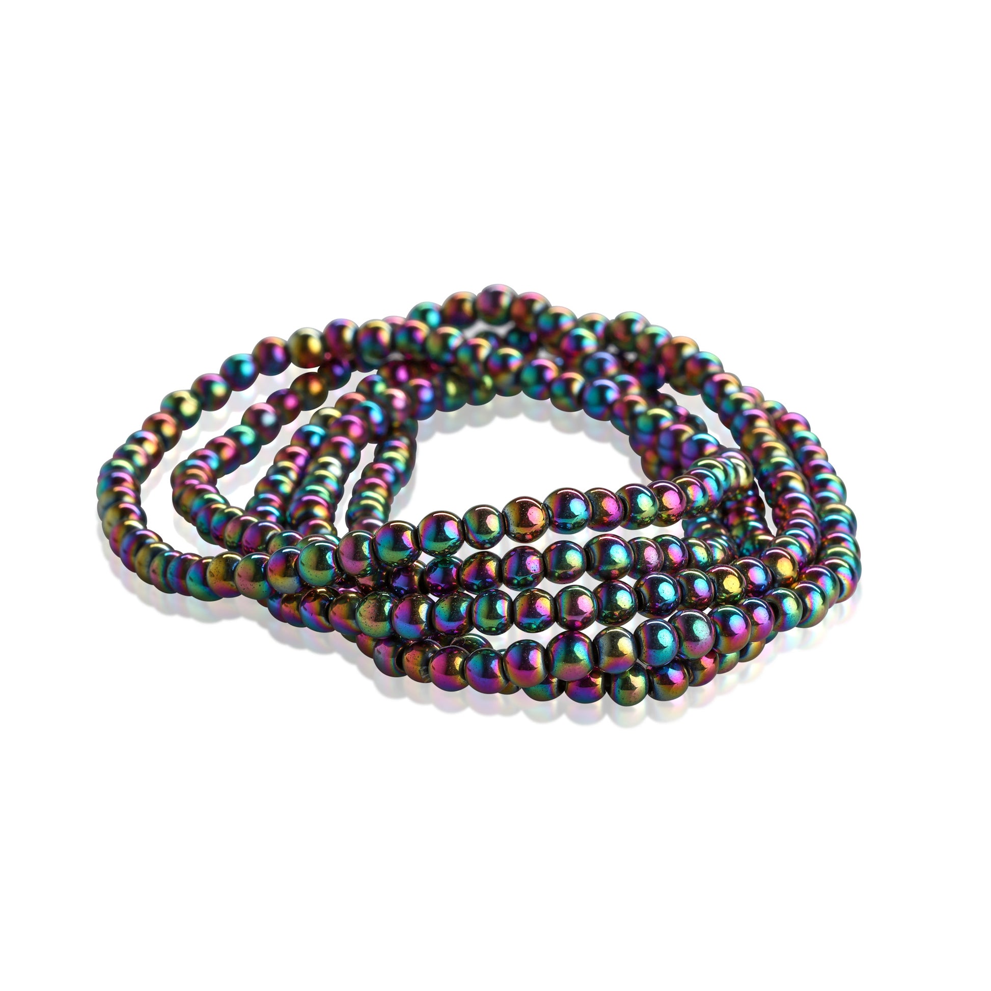 Rainbow Hematite Beaded Bracelet - Magnetic