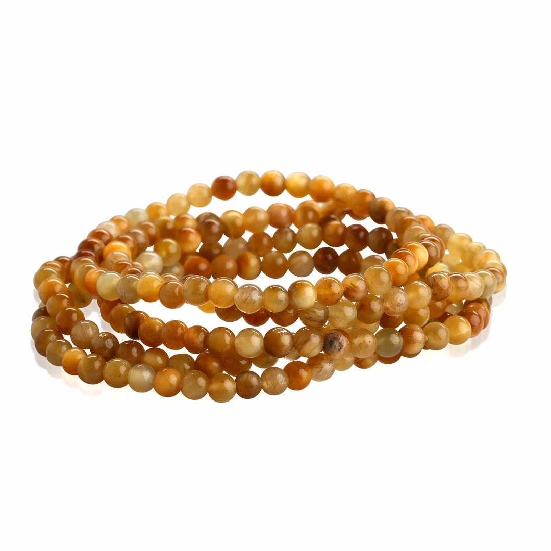 Tiger Eye Beaded Bracelet - Small Beads - Polished