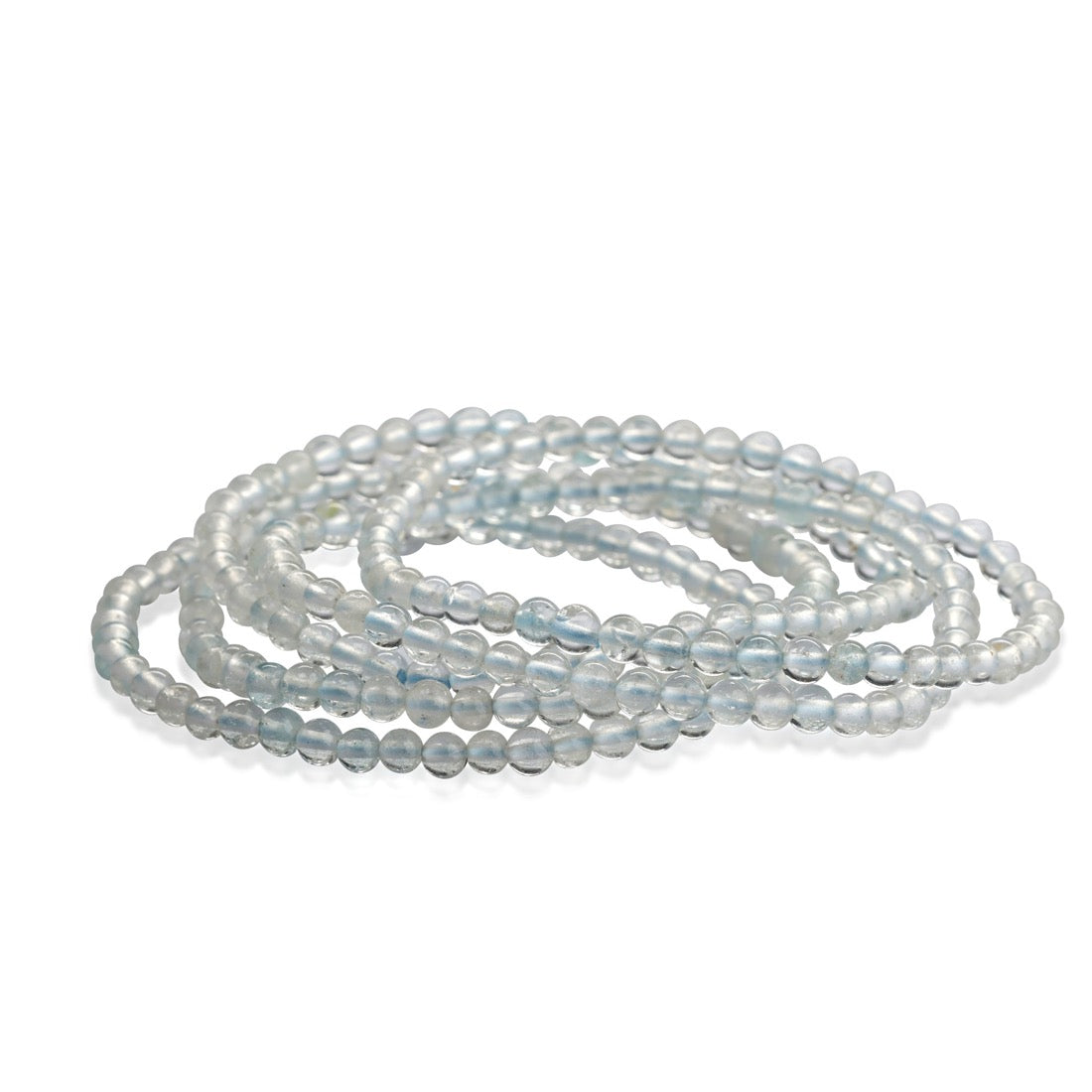 healing crystal jewelry: blue topaz crystal bracelet - Small Beads