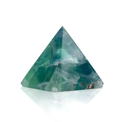 Green Fluorite Pyramid - Crystal Carving