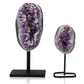 healing crystals: amethyst geode on pin stand