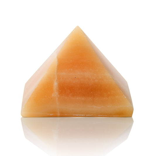 Orange Calcite - Pyramid Shape - Polished - Carved Crystal