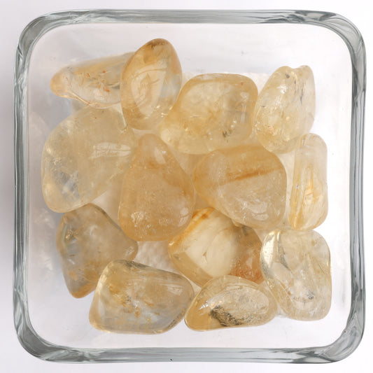 healing crystals: citrine tumbled stones - Small - Polished