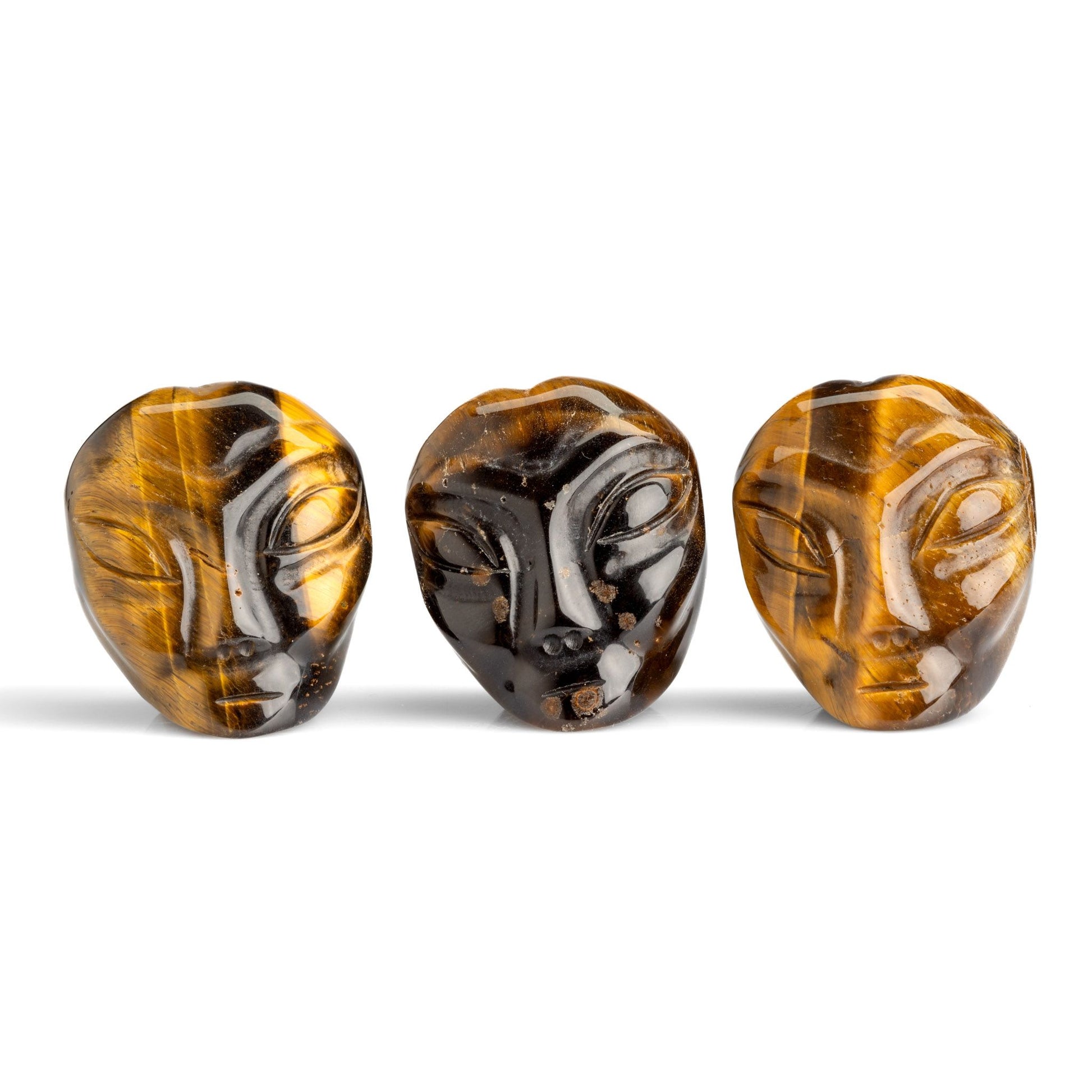 Tiger Eye Alien - Carved Crystal - Polished