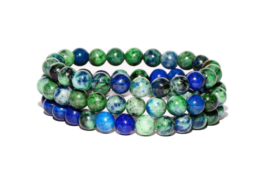 healing crystal jewelry: chrysocolla crystal bracelet