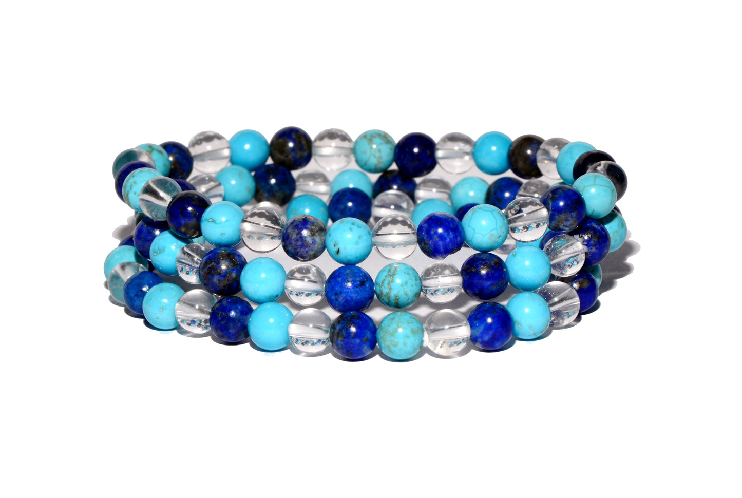 Turquoise, Lapis Lazuli and Clear Quartz Bracelet