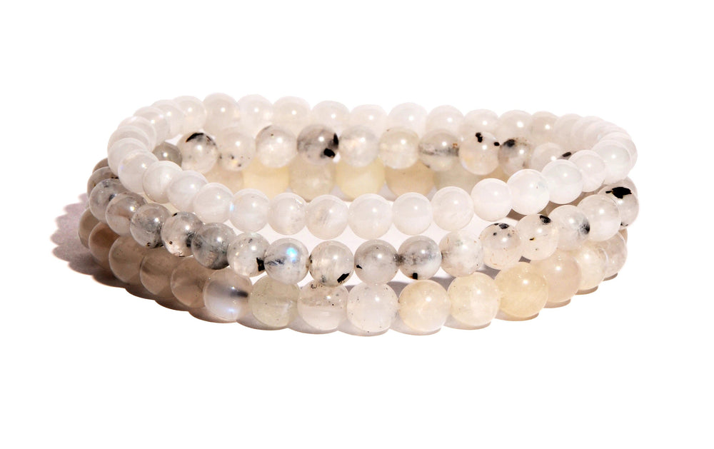 Rainbow Moonstone Beaded Bracelet - Small Beads