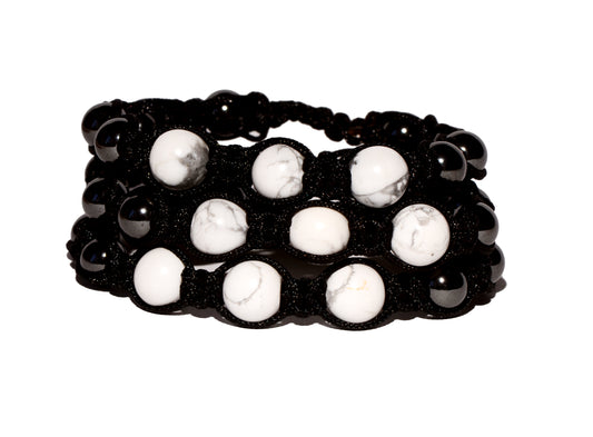 Howlite Magnetic Bracelet - small beads
