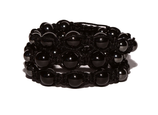 healing crystal jewelry: black tourmaline beaded bracelet