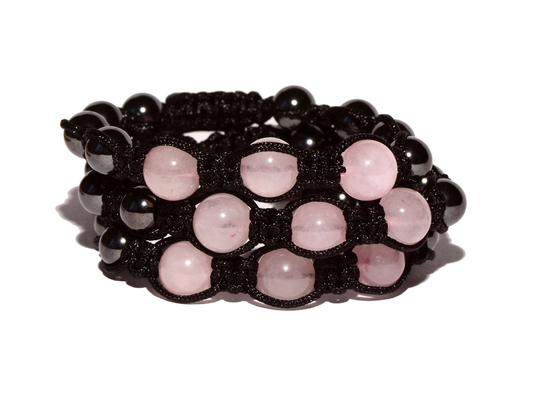 Rose Quartz Corded Magnetic Bracelet