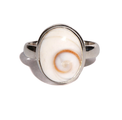 Shiva Shell Sterling Silver Ring - Oval