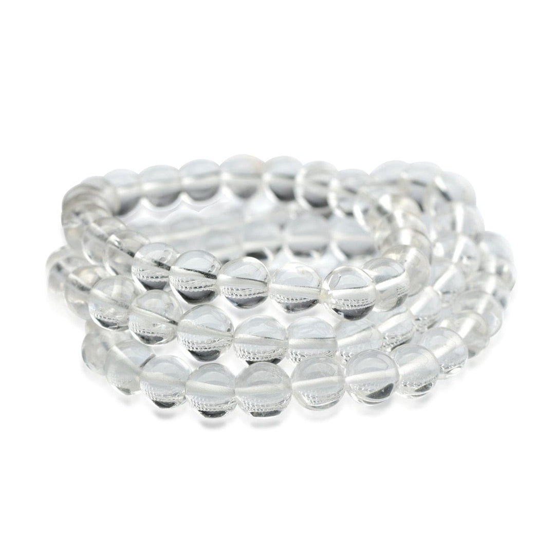 healing crystal jewelry: clear quartz crystal bracelet - small beads