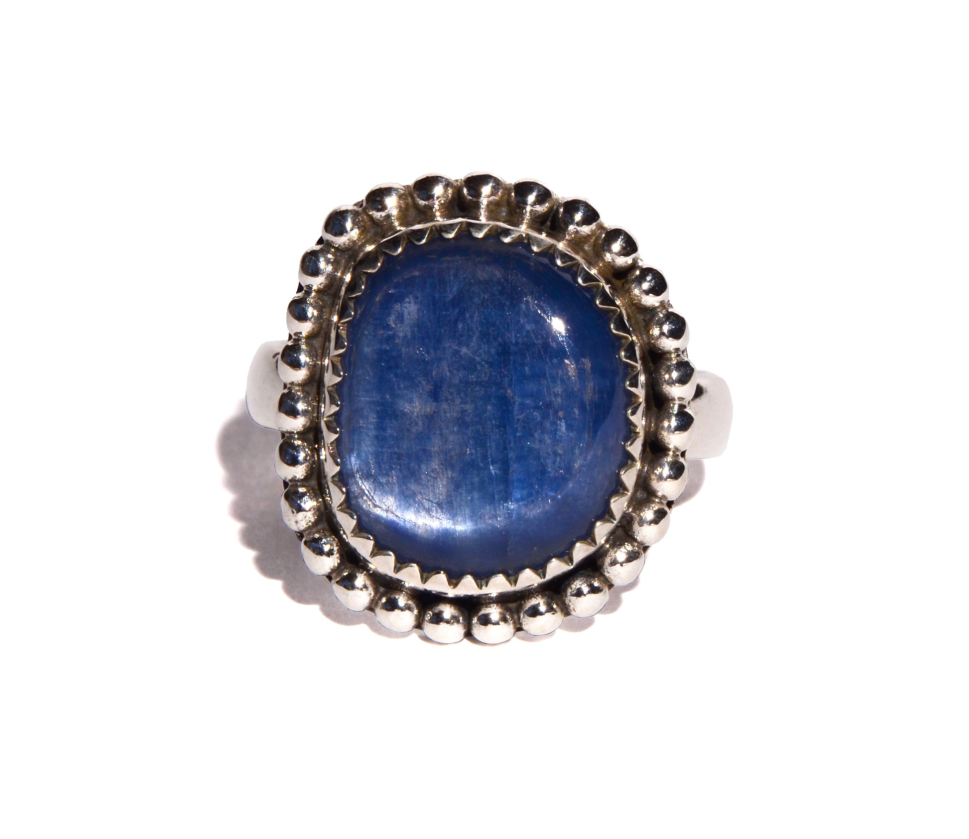 Blue Kyanite Polished Sterling Silver Ring