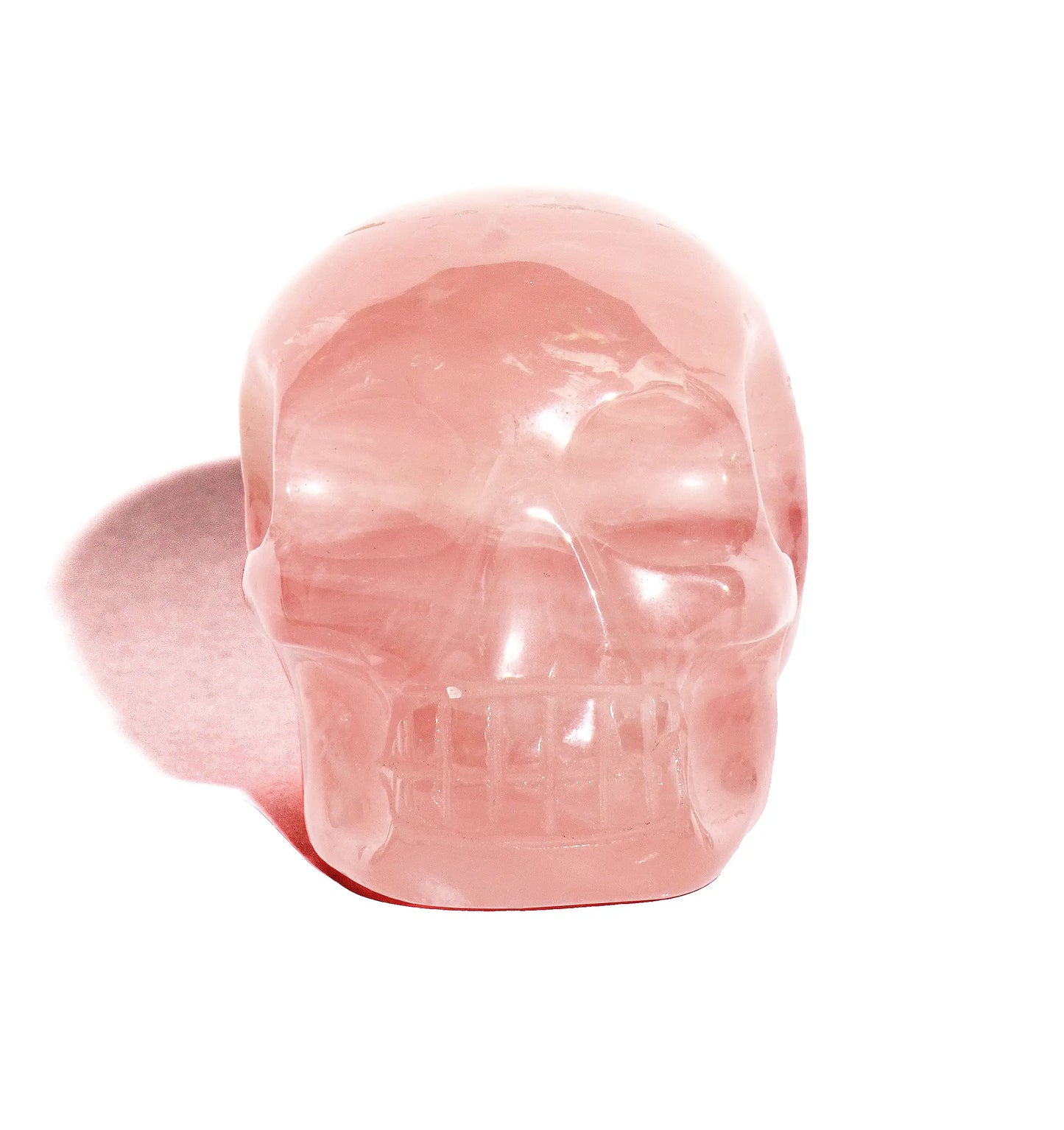 Rose Quartz Skull- Polished - Crystal Carving