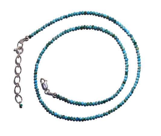Turquoise Faceted Microbead Necklace