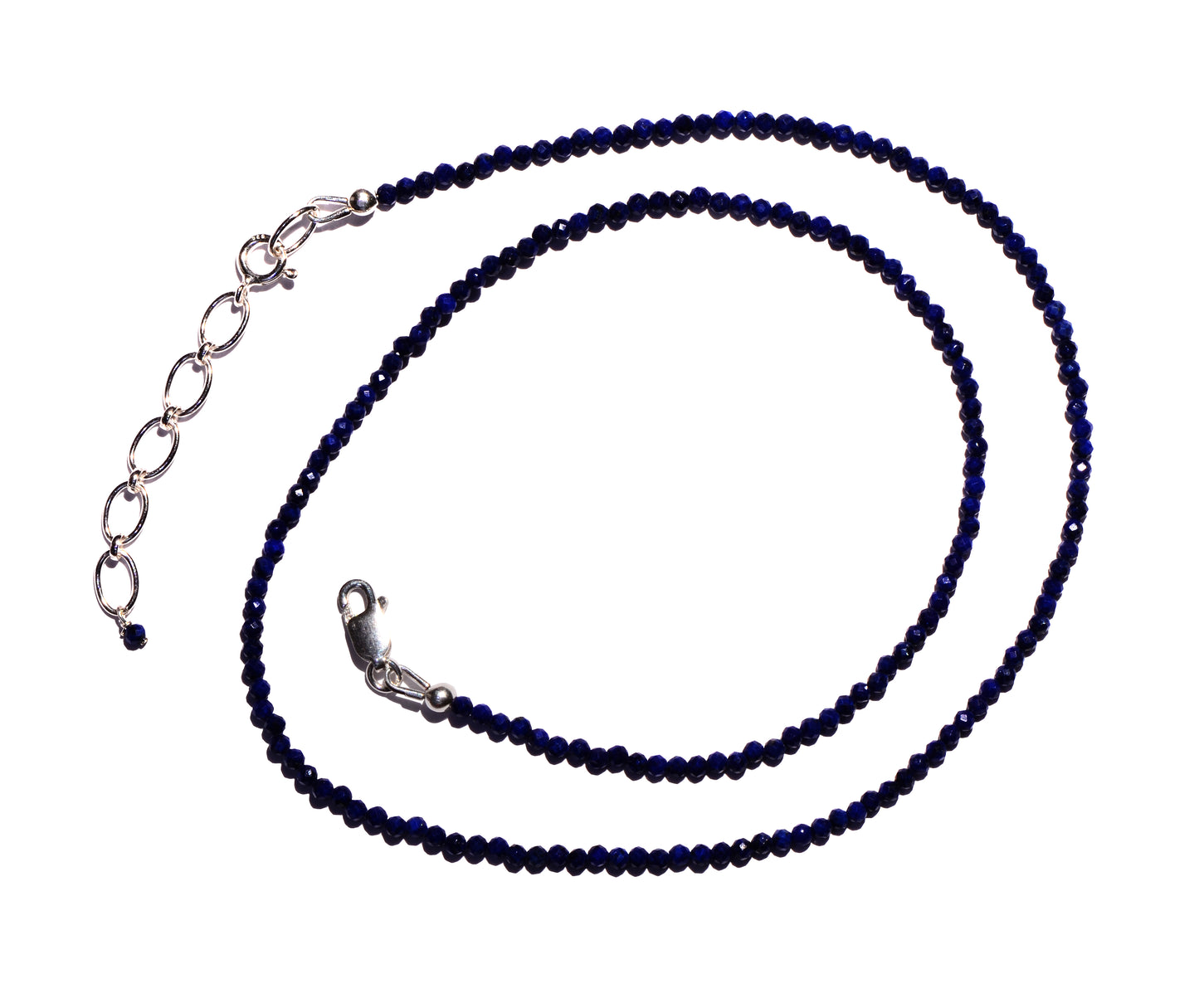 healing crystal jewelry: lapis lazuli necklace - Faceted Microbeads
