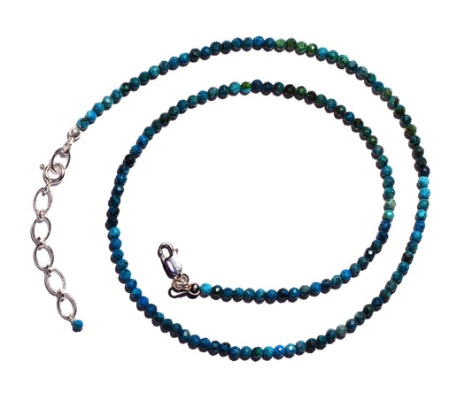 Chrysocolla Faceted Micro Bead Necklace