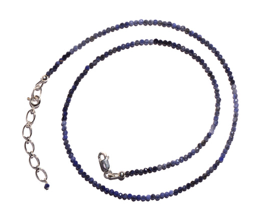 Sodalite Faceted Microbead Necklace - Small Beads