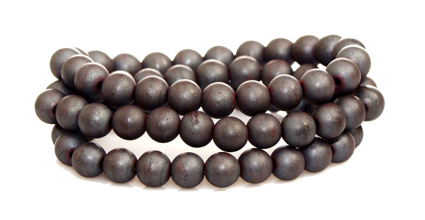 Matte Hematite Beaded Bracelet