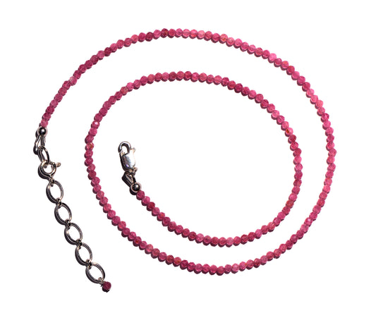 Pink Tourmanline Faceted Microbead Necklace