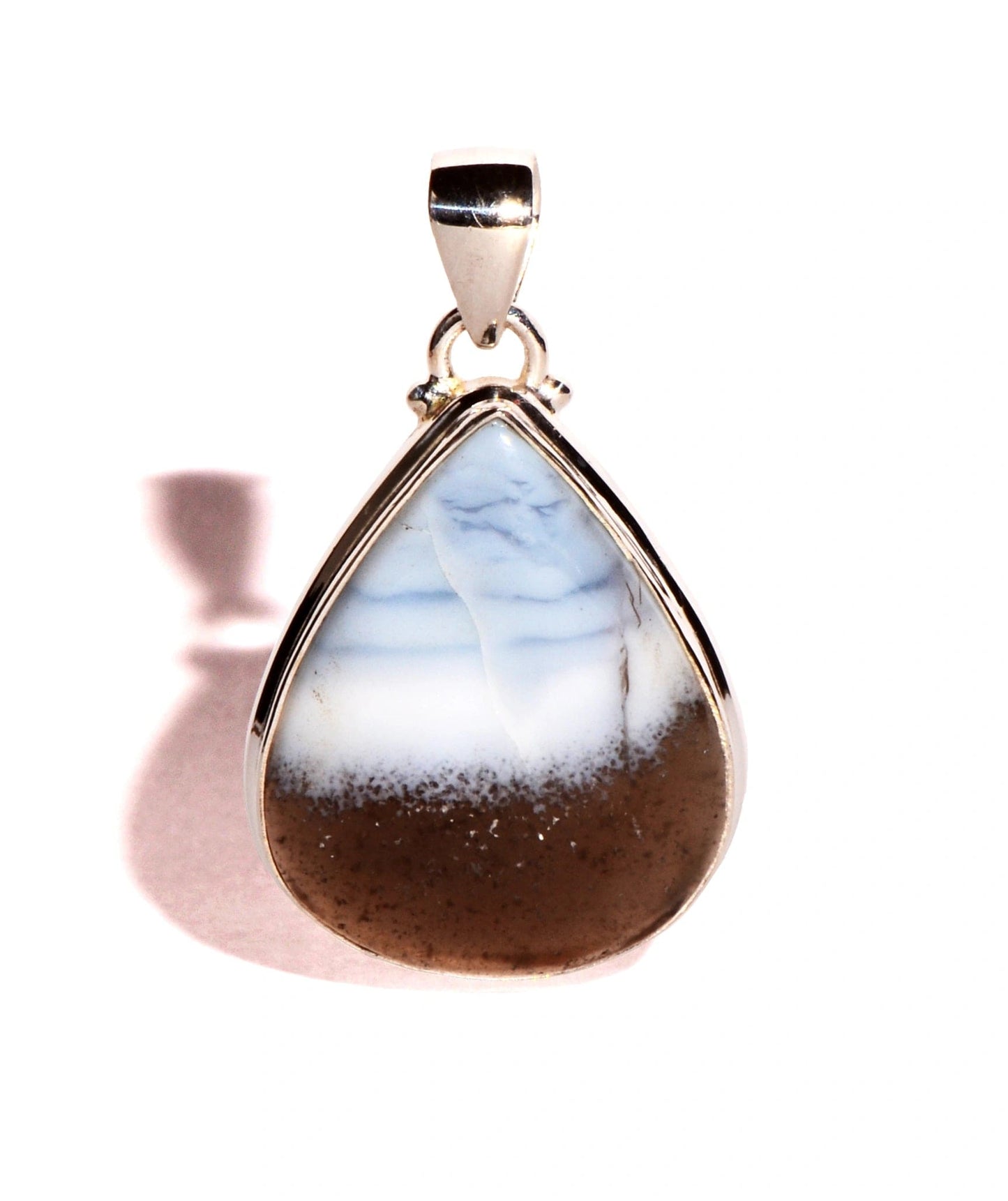 Blue Opal sterling Silver Pendant - Teardrop