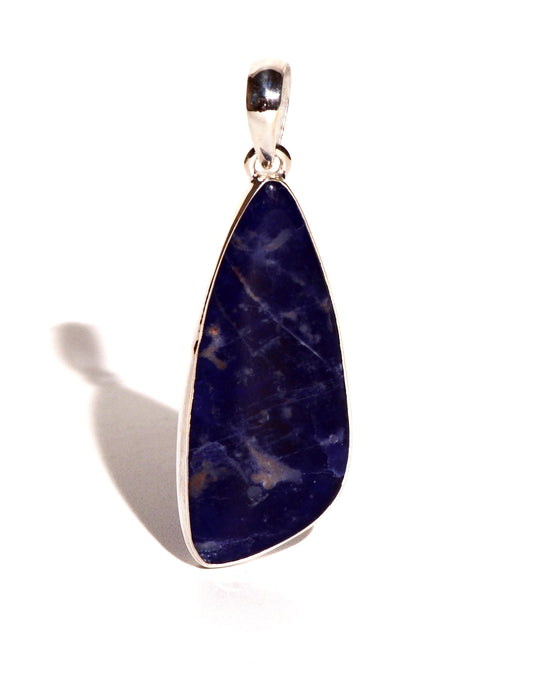 Sodalite Free Form Sterling Silver Pendant