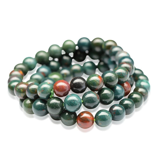 healing crystal jewelry: bloodstone crystal bracelet  - small beads