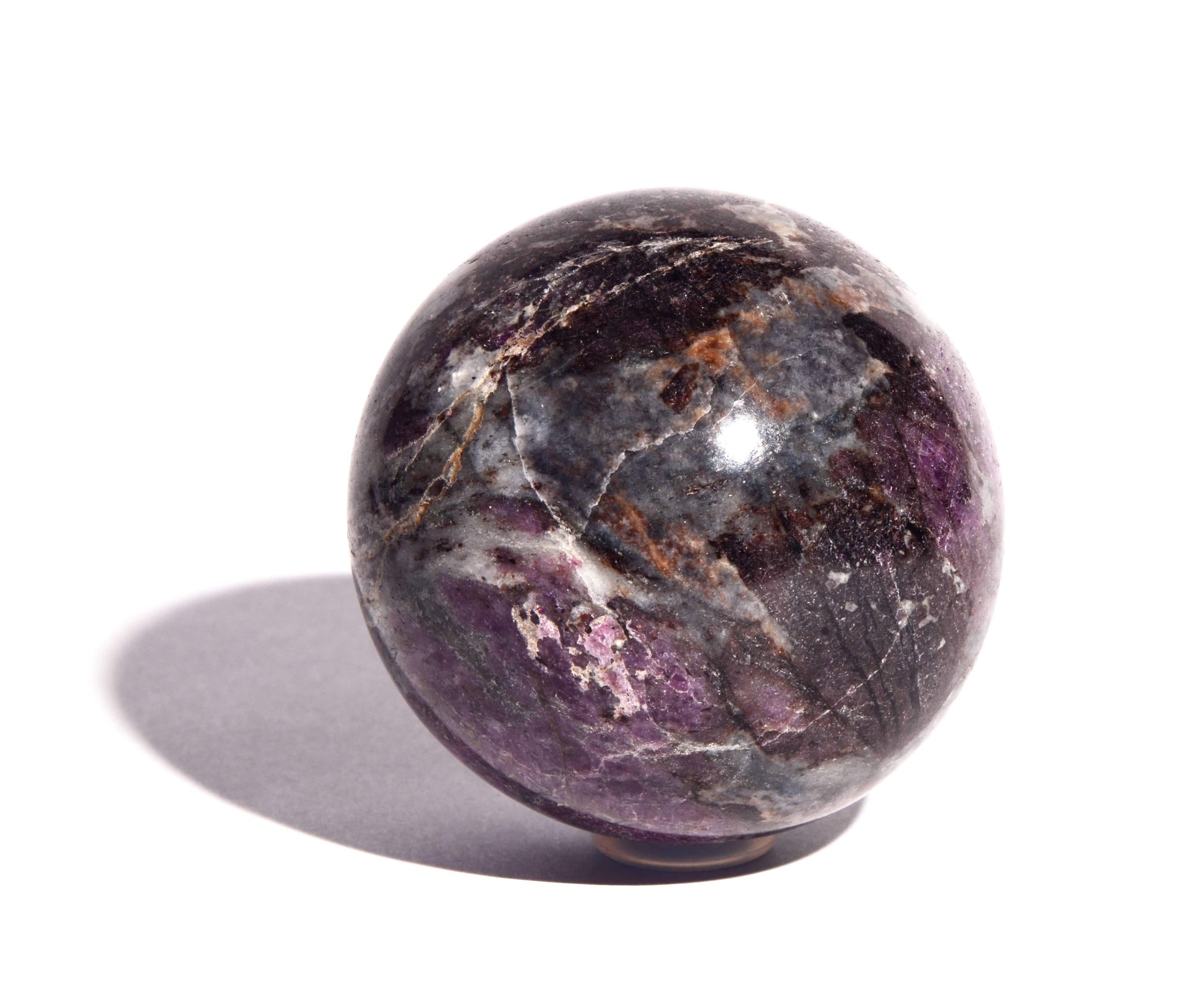 2.2 inch Garnet Sphere with Astrophyllite