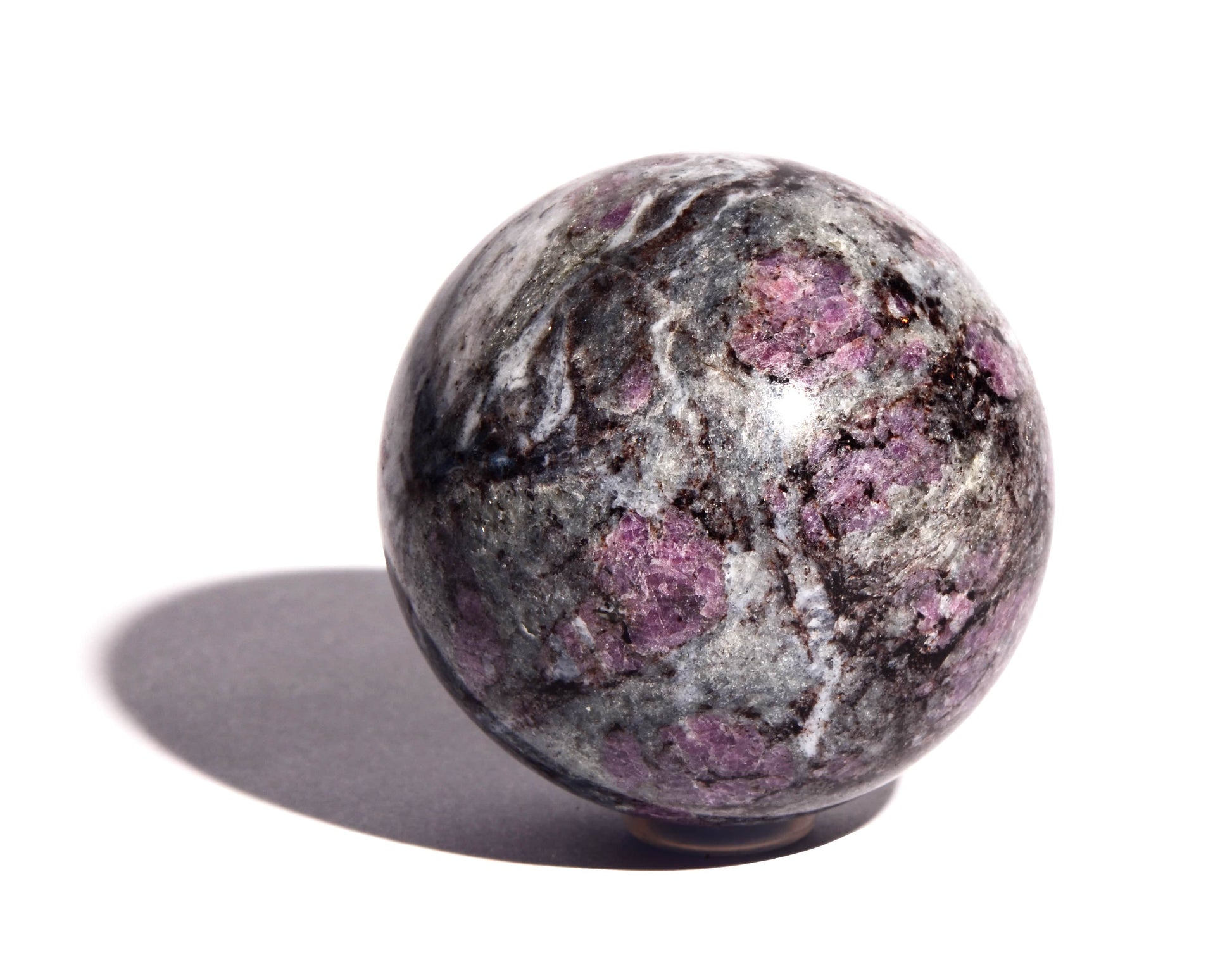 2.1 inch Garnet Sphere with Astrophyllite