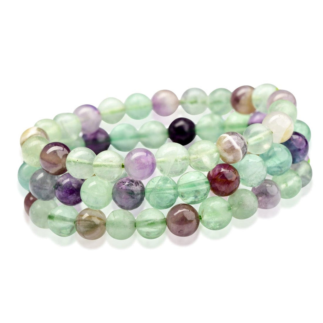 healing crystal jewelry: fluorite crystal bracelet - Small Beads