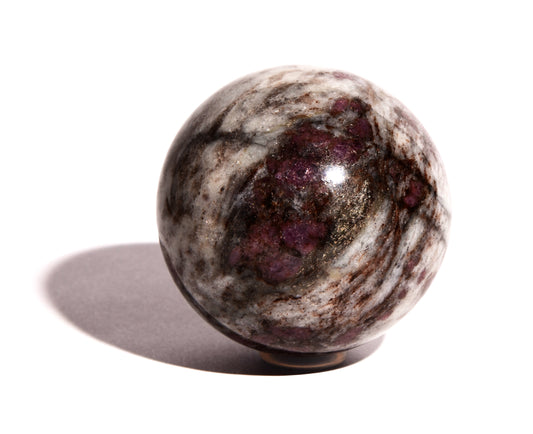2 inch Garnet Sphere with Astrophyllite