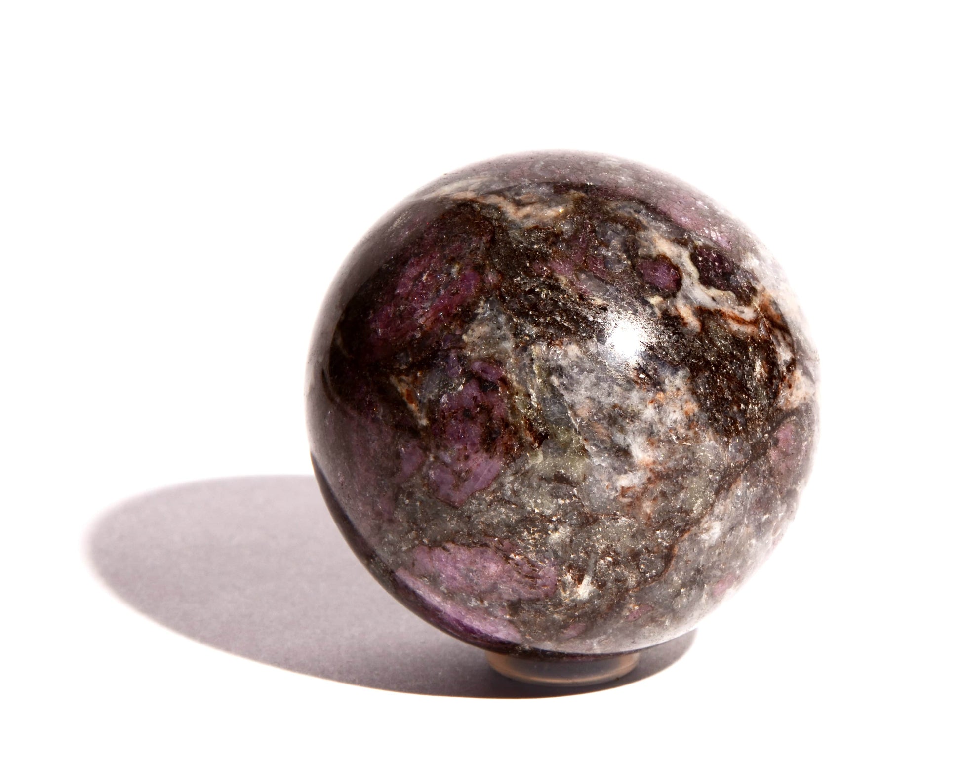 2 inch Garnet Sphere with Astrophyllite